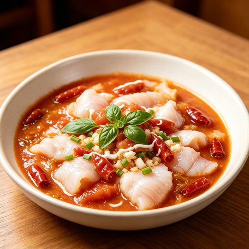 Basa fillets in spicy soup