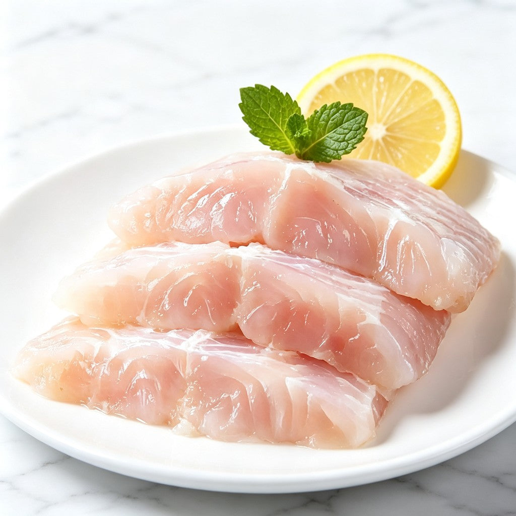 White basa fillets on a plate