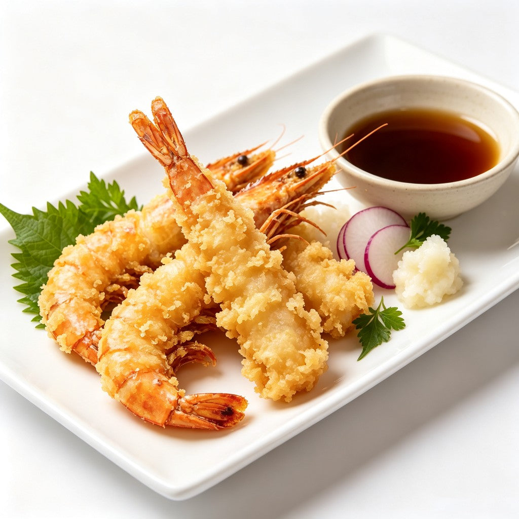 Fried prawns with dipping sauce